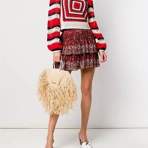 Ulla Johnson ‘Asha” Tiered Mini Skirt in Azul